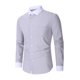 thumbnail image 4 of Blusa y camisa de manga larga con cuello vuelto para hombre, cárdigan a rayas con cuello vuelto, camisa de botones de estilo profesional, blusa de poliéster para hombre, 4 of 6