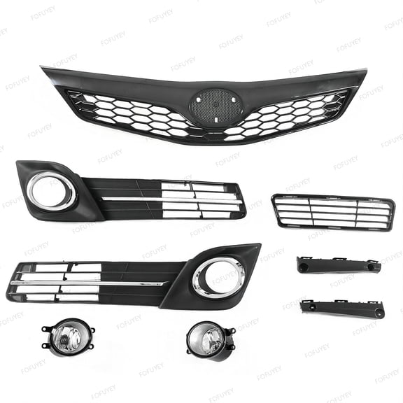 For 2012-2014 Toyota Camry XSE SE Front Upper Lower Grille/Fog Light/ Cover Trim
