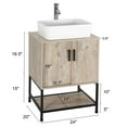 thumbnail image 2 of Eclife 24" Farmhouse Bathroom Vanity with Rustic Oak Wood Top,White Ceramic Sink, Water Save Faucet,Solid Brass Pop Up Drain, 2 of 8