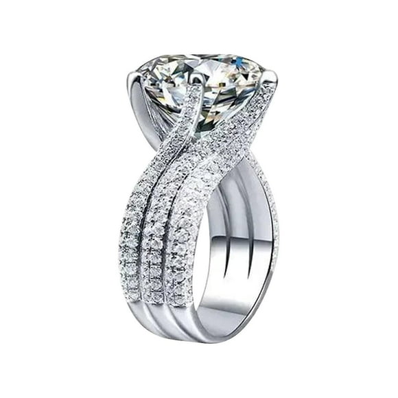 925 Silver Moissanite Engagement Ring With 3ct Princess Cut Diamond - Jxlgv