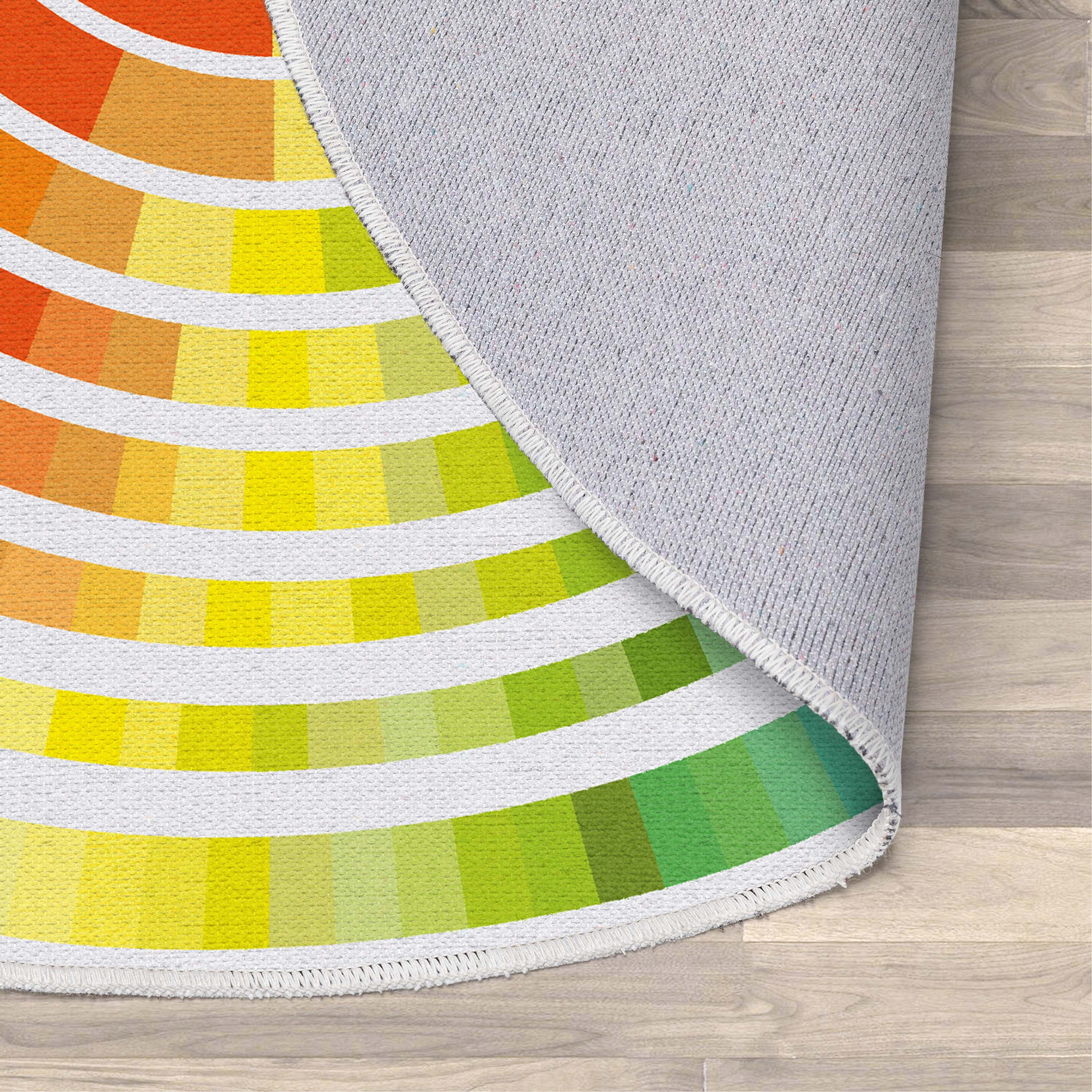 Crayola Collection By Well Woven Color Wheel Multicolor 5' Round Rug
