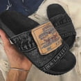 thumbnail image 2 of Women's Stylish Denim Slides Handmade Denim Slip-on Slippers Of Recycled Jeans For, 2 of 4