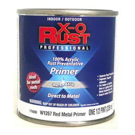 W1267 X-O Rust 1/2 PT Red Metal Water Base Interior/Exterior Anti Rust (Best Anti Rust Paint For Metal)