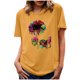 thumbnail image 1 of Blusa informal de manga corta con cuello redondo y estampado de verano a la moda para mujer Pompotops hfajkhk135533, 1 of 4