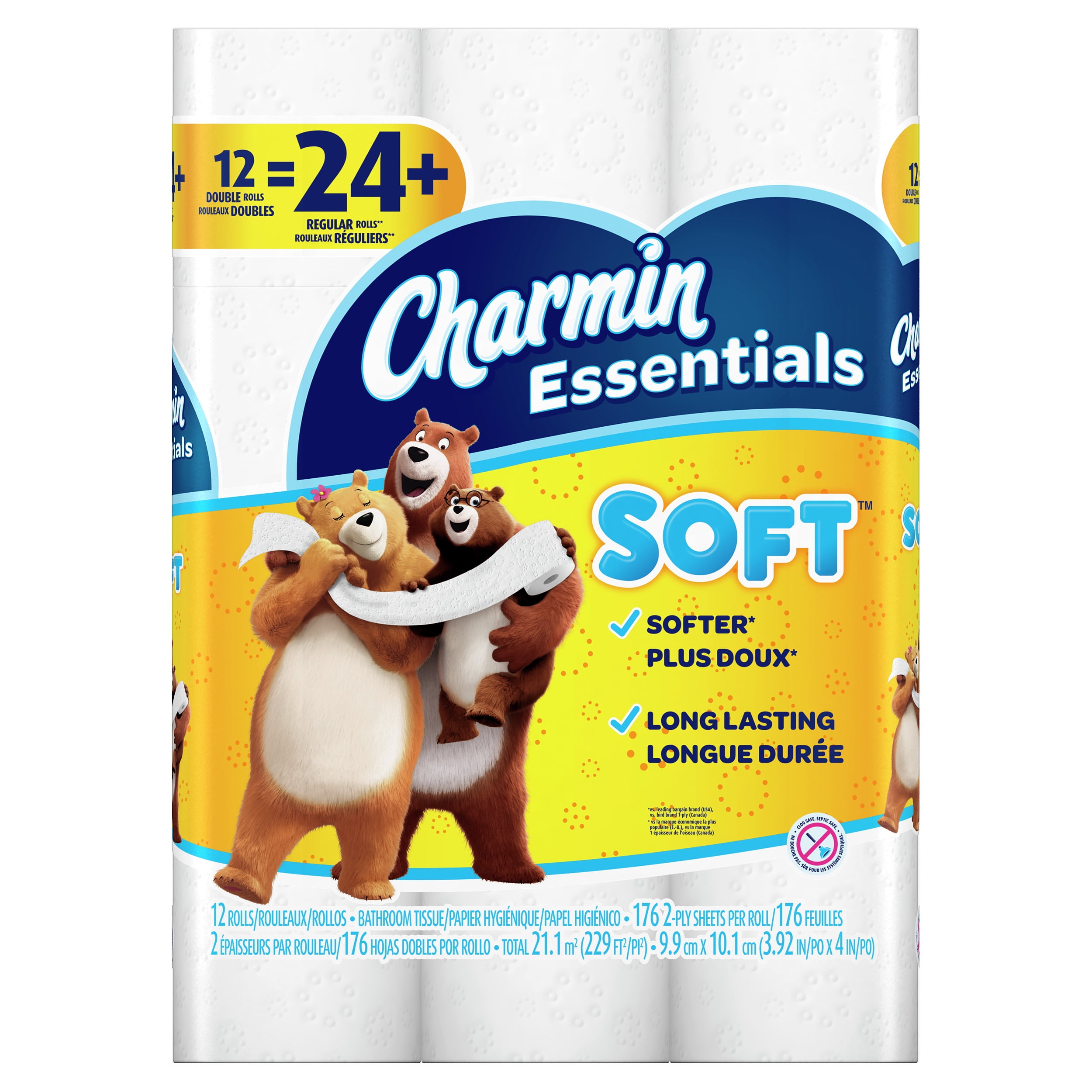 Charmin Essentials Soft Toilet Paper 12 Double Rolls Walmart