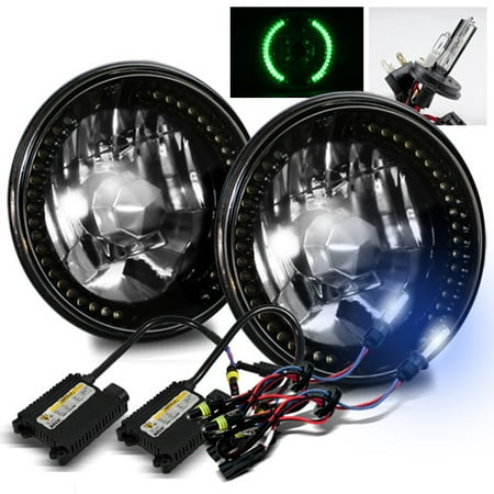- Modifystreet 8000K H4-2 HID + Green LED Ring H6014/H6015/H6017/H6052/H6024 7