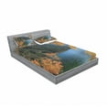 thumbnail image 3 of Ambesonne Fall Fitted Sheet & Pillow Sham Set, Lake Forest Autumn Tree, Twinxl, Orange Green, 3 of 3