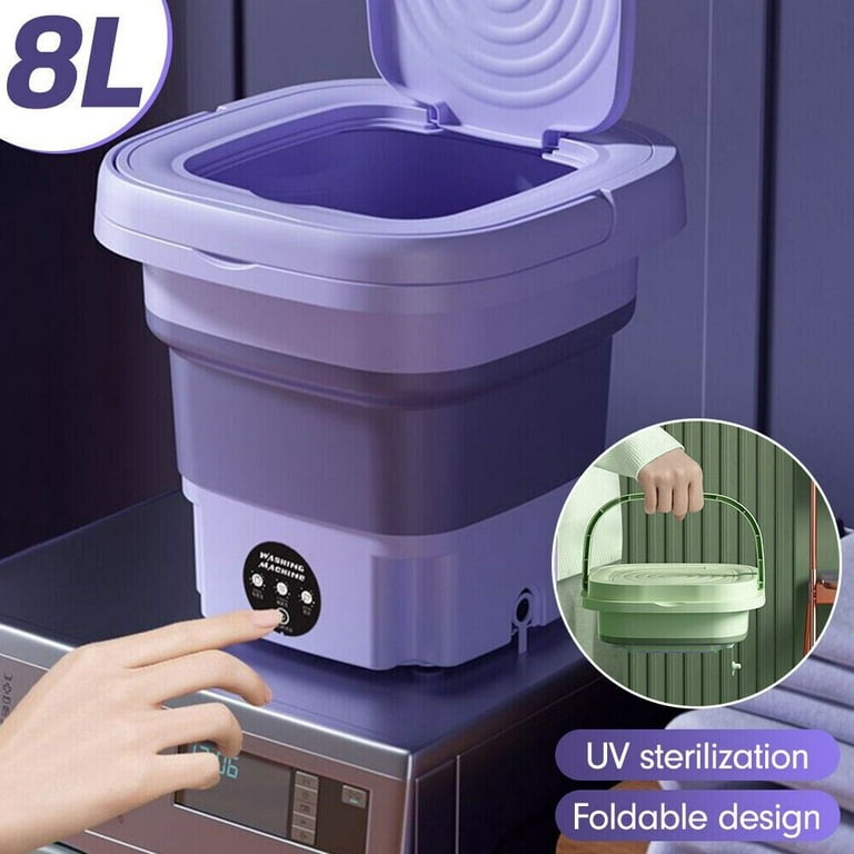 Portable Laundry Machine Folding Washing Machine Mini Portable Clothes  Washer 8L Compact Small Washer for Home Apartment Laundry Underwear Beige 