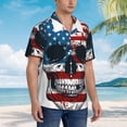 thumbnail image 5 of Daiia American Flag Skull Hawaiian Shirt for Men Gentle Cotton Regular Short Sleeve Casual-3X-Large, 5 of 9