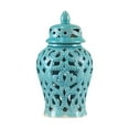thumbnail image 1 of Jarrón de cerámica con diseño de jengibre, ideal como jarrón decorativo para oficina, fiestas y decoración del hogar. azul, 1 of 9