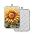 thumbnail image 2 of ALAZA Sunflower Pot Holders Set of 2 Heat Resistant Kitchen Oven Mitts, 2 of 7