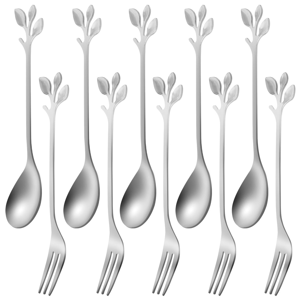 12x STAINLESS STEEL FORKS Pastry Dessert Cake Food Kitchen Silver Cutlery Set 