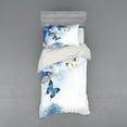 thumbnail image 2 of Ambesonne Floral Bedding Set 4 Pcs, Exotic Nature Flowers Pond, Queen, Blue and White, 2 of 3
