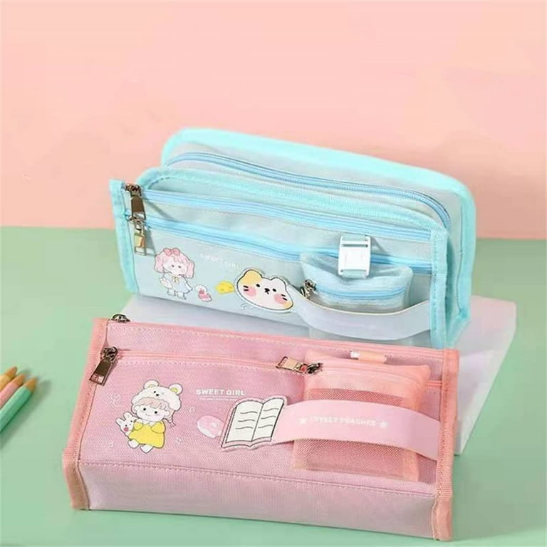 Livhil Pencil Case Large Capacity Pencil Pouch Handheld Pen Bag, Pink Pencil Case for Girls Cute Pencil Pouch for Girls, Kids Pencil Case for Kids