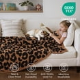 thumbnail image 5 of Joyfy Camel Leopard Knitted Throw Blanket 50x60 Inches, Cozy Soft Throw for Couch, Bed, Sofa - Cute Aesthetic Room Decor and Gift for Women, Mom, Girls, Mothers Birthday, 5 of 9