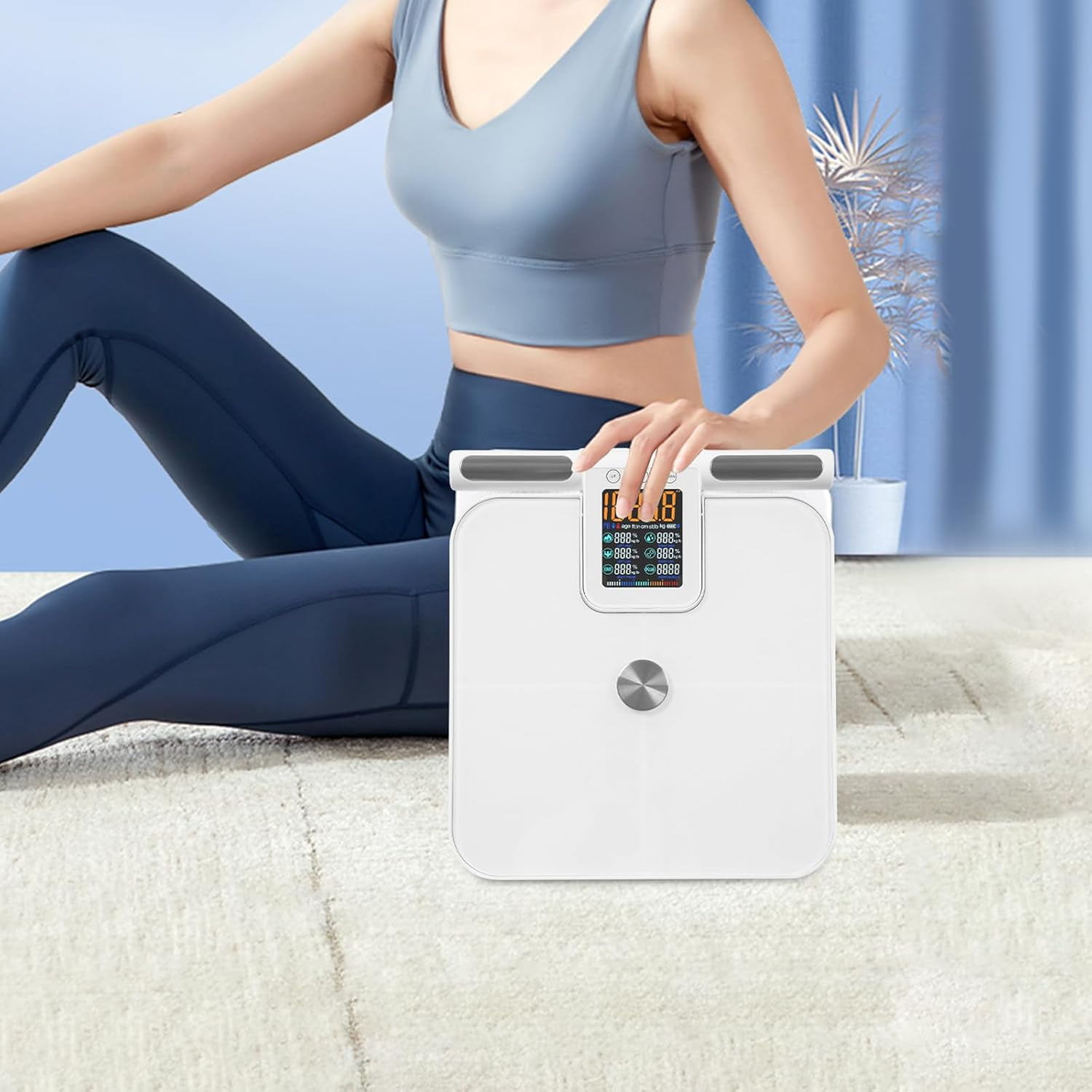 Body Weight Smart Digital Scales, Most Accurate 8 Eletrode Body Fat Scale, Bluetooth Intelligent Bathroom Scales with LCD Display, Scale with BMI, Body Fat, Muscle Mass with Fitness App