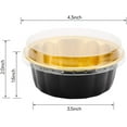 thumbnail image 2 of Disposable with Lids, 8 oz 50 Pack Black Gold Aluminum Foil Cups, Disposable Creme Brulee Muffin Cupcake Baking Cup Mini Pudding Cups for Party Wedding Birthday, 2 of 4