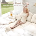 thumbnail image 7 of 74" Oversized Chenille Modular Sectional Loveseat Sofa with High-Density Foam Cushions and Tufted Pleated Cushion Backrest, Upholstered 2-Seater Cloud Couch with 2 Pillow, for Living Room, Beige, 7 of 7