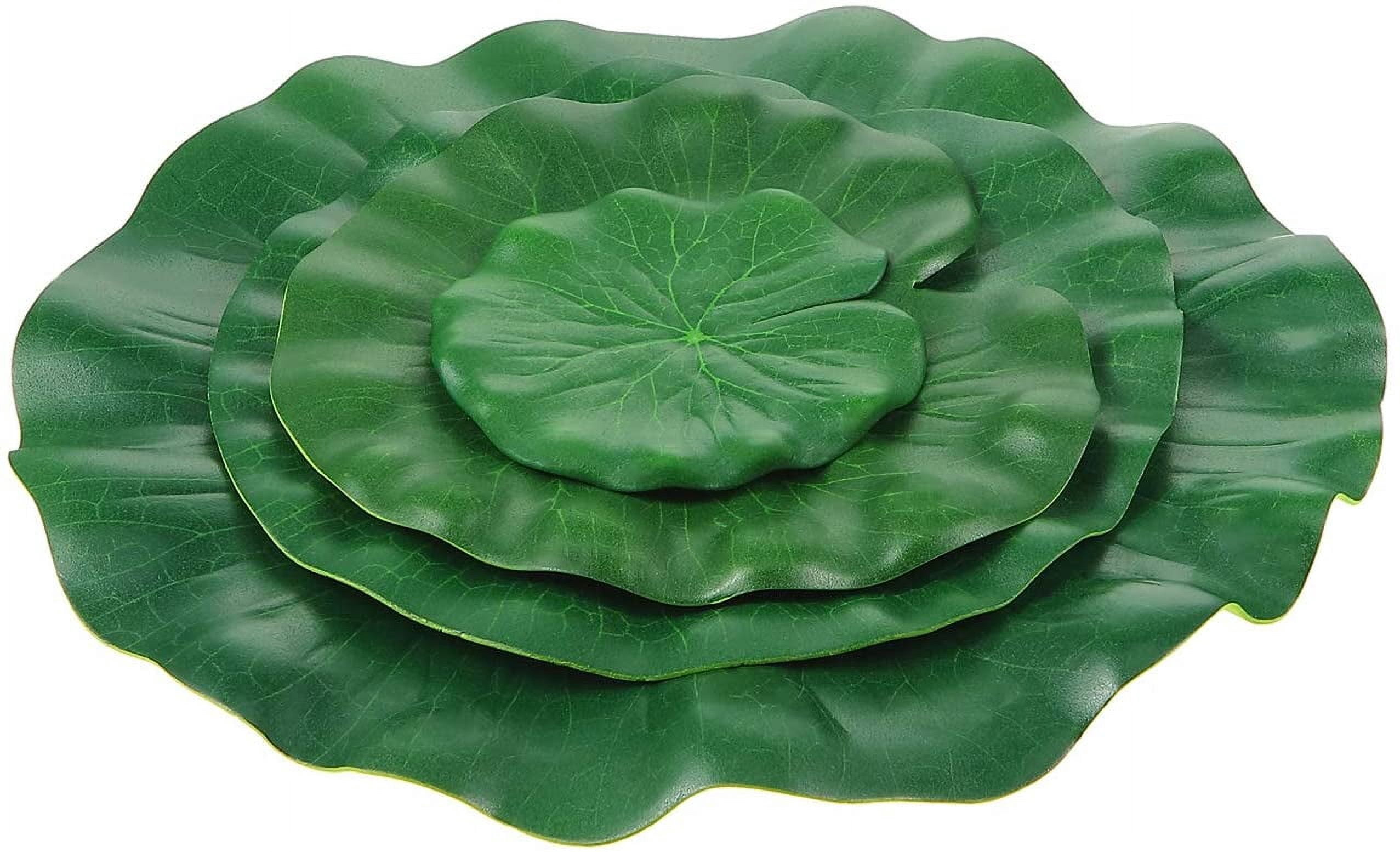 12 Pack Artificial Lily Pads Floating for Pond, 4 Sizes Lily Pad Fake Lotus Leaves Fish Decorations, Realistic Foam Water Plants for Koi Aquarium Fish Tank Pool Landscape Garden Decor