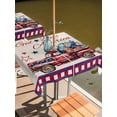 thumbnail image 2 of Square Outdoor Tablecloth with Umbrella Hole 4th of July Outside Table Cloth Waterproof Patio Table Cover Red Blue Plaid Truck Floral Independence Day Zipper Tablecloths for Picnic Camping 54x54 Inch, 2 of 8