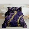 thumbnail image 2 of Homewish Mystic Purple Marbling Full Size Comforter Sets for Women, Art Abstract Marble Bedding Comforter Set, Watercolor Reversible Bedding Sets, Luxury Bedroom Decor, 3pcs, 2 of 8