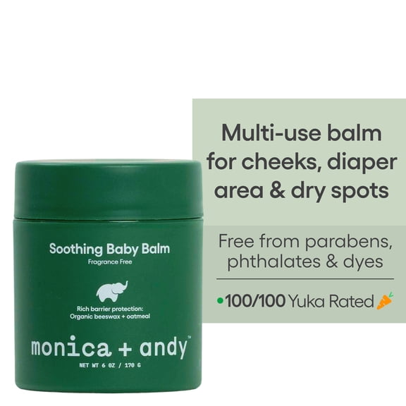 Monica Andy Soothing Baby Balm for Dry and Sensitive Infant Skin, Fragrance-Free, 6 oz