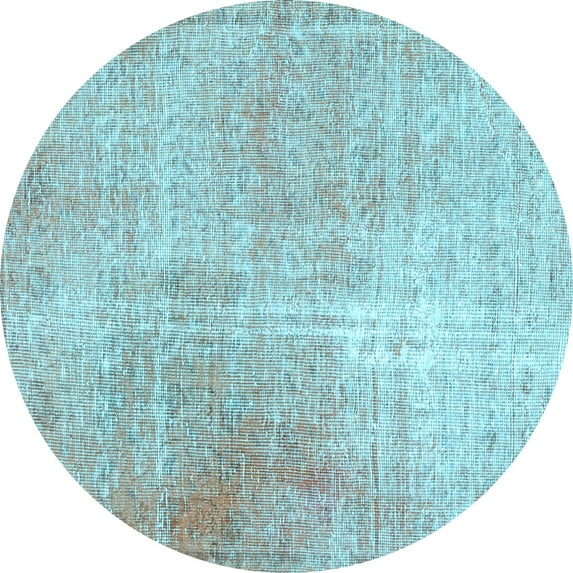 Ahgly Company Indoor Round Persian Light Blue Traditional Area Rugs, 6' Round