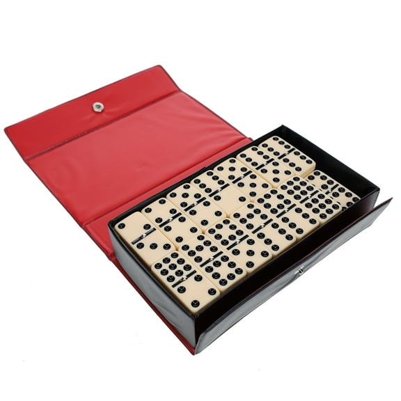 WE Games Double Nine Dominoes with Spinners - Premium Ivory Tiles, Classic Family Game, Perfect Travel and Camping Companion