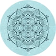 thumbnail image 1 of Ahgly Tapis Rond Lavable en Machine Intérieur Transitionnel Bleu Électrique, 4 Pieds Rond, 1 of 7