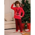 thumbnail image 6 of SILVERCELL Cartoon Print Christmas Family Pajamas Outfit Long Sleeved Crew Neck Top and Slim-Leg Long Pants Set, 6 of 12