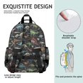 thumbnail image 5 of Dinosaur Skeleton Black Pattern Cute School Backpack Bag for School with Padded Back and Adjustable Shoulder Straps 15.25"x11.5"x5.25", 5 of 5