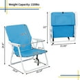 thumbnail image 6 of Tcbosik Folding Beach Chair, Lightweight and Portable Camping Chair, Outdoor Backpack Chair with Metal Frame for Sports, Travel, Party, White & Blue, 6 of 10
