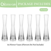 Glasseam Glass Bud Vases in Bulk 9.64Tall Clear Skinny Vases Set of 6 Small Single Flower Vase for Centerpiece