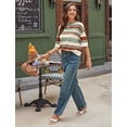 thumbnail image 5 of WIHOLL Women’s Blouses Tops Short Sleeve Knit Crochet Sweater Lightweight Pullover Crewneck for Spring Summer, 5 of 10