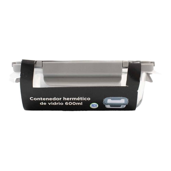 Contenedor Hometrends de Vidrio Hermético Diseño Rectangular 600 ml
