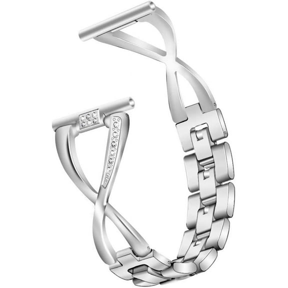 REQO Compatible with AGPTEK LW11 Band for Women 22MM Metal Stainless Steel Bracelet Smart Watch Bands Straps Adjustable Wristband for AGPTEK LW11