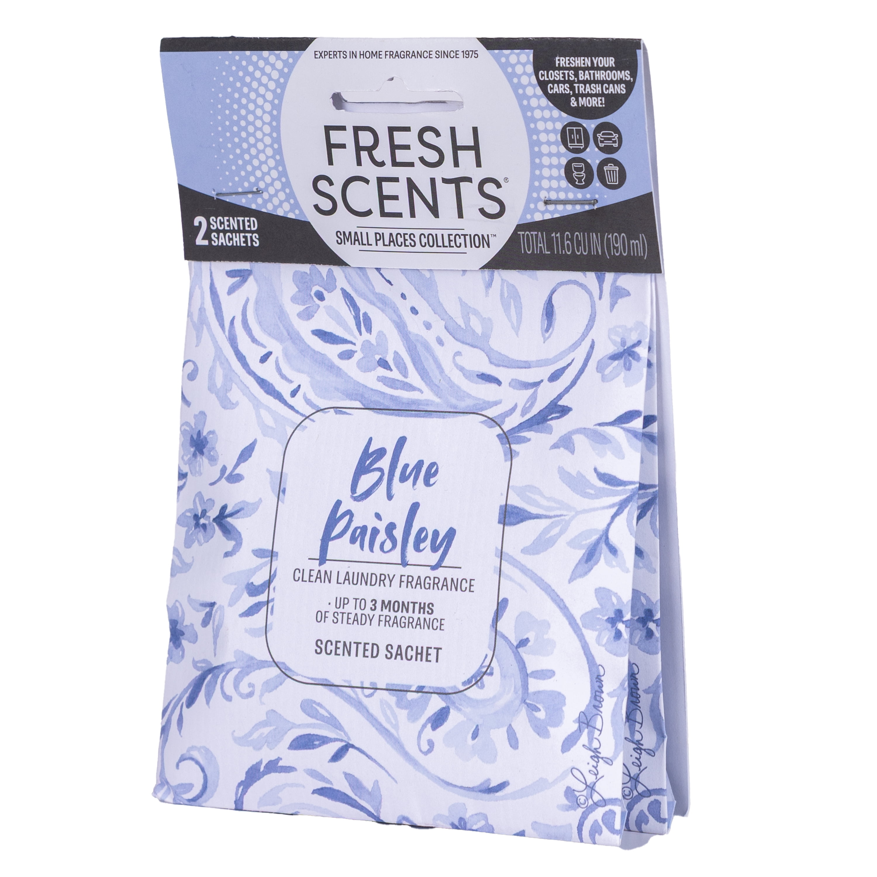 (2 pack) Paisley - Fresh Scents 2 Pack scented sachet - Small Places Collection