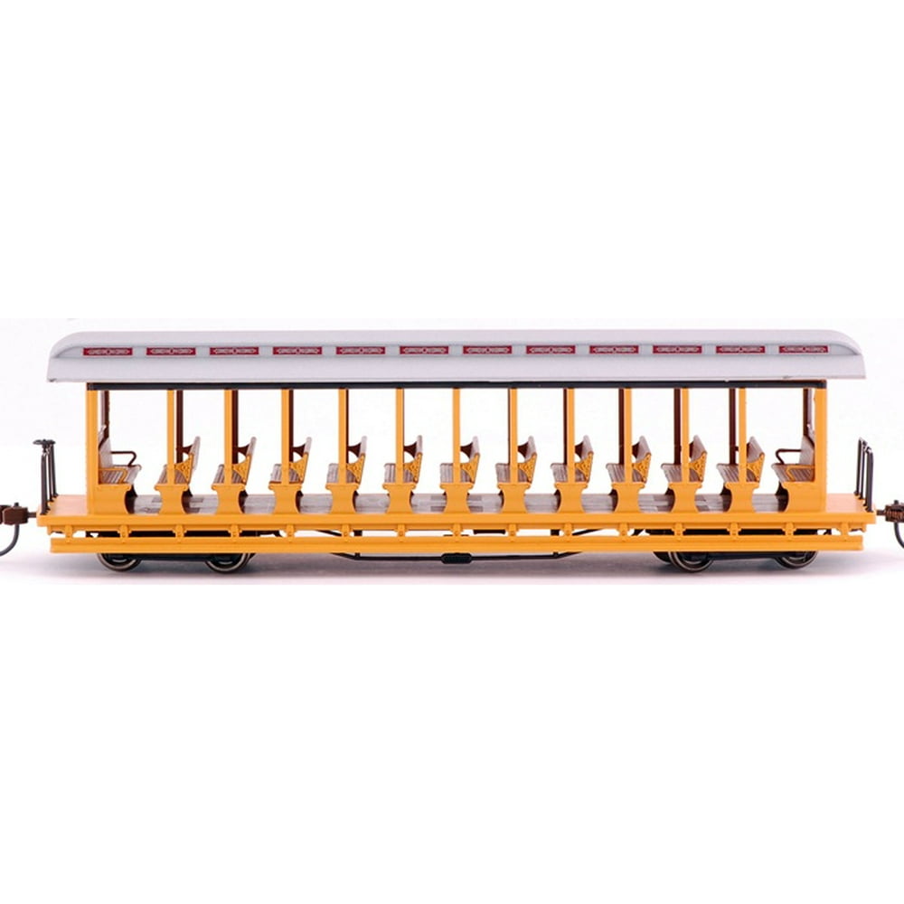 Bachmann HO Scale Train Passenger Open Sided Excursion Car Yellow