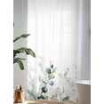 thumbnail image 4 of Sheer Curtains 108 Inches Long, Eucalyptus Leaves Semi Sheer Curtains Light Filtering Window Treatment, Watercolor Sage Green Gold Branches Privacy Voile Drapes for Living Room Bedroom 52x108 Inch, 4 of 7