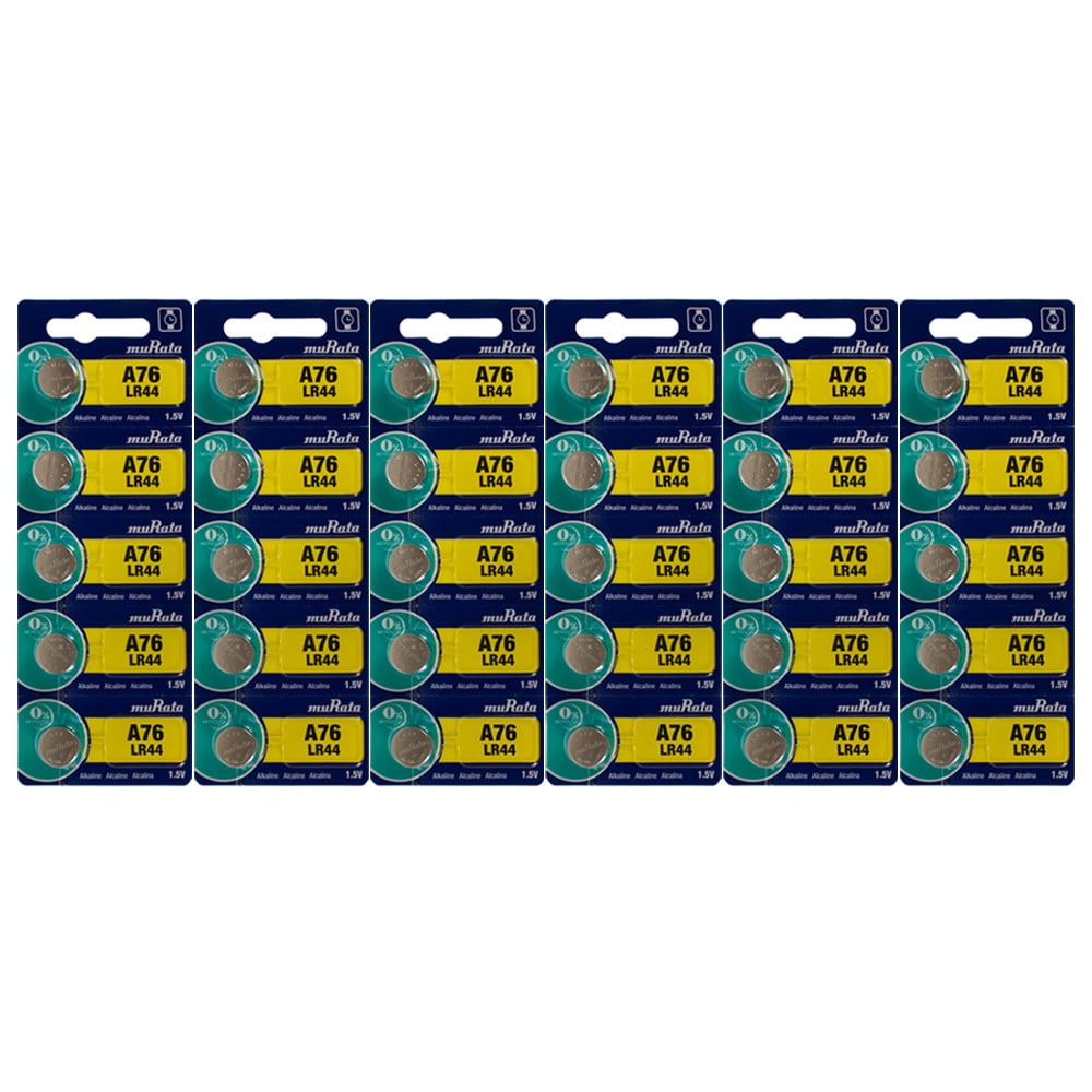 30 Murata LR44 1.5 Volt Alkaline Button Cell Batteries