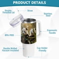 thumbnail image 4 of Pandas Bamboo Leaves Sunlight 40 oz Tumbler with Handle Insulated&nbsp;Travel Mug&nbsp;Lid Straw Leak Proof Steel Vacuum Water Bottles Glasses Fits in Car Cup Holder, 4 of 7