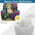 thumbnail image 4 of Xixirimido Colorful Cute Paws Stretch Recliner Slipcovers Printed Sofa Cover 4-Piece Lazy Boy Chair Covers Recliner Chair Cover with Side Pockets Furniture Protector for Living Room, 4 of 8