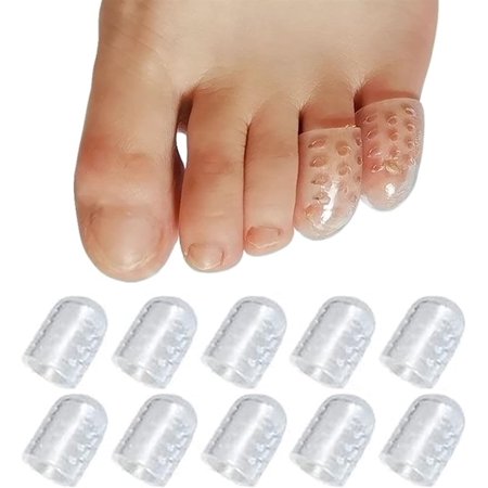 Silicone Toe Protectors, Clear Silicone Anti-Friction Toe Protector Gel Toe Protectors Breathable Toe Covers Little Caps Guards Toe Sleeves for Men Women (Color : 10pcs)