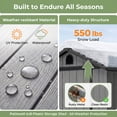 thumbnail image 7 of HOMALL 4x8ft Resin Shed for Outdoor Storage, Heavy-Duty Lockable Garden Tool Shed with Weather-Resistant Design, 7 of 7