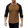 thumbnail image 5 of OIOLOYJM Mens Waffle Shirt Casual Henley Golf Shirt Long Sleeve Knitted T-Shirt Thermal Soft Warm Button Pullover Tees Ginger XL, 5 of 5