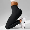 thumbnail image 5 of Gkeoshab Yoga Pants Women Women's High Waist Ribbed Yoga Pants -Slim Fit Butt Lifting & Tummy Control Workout Leggings for Running & Fitness Black XS, 5 of 5