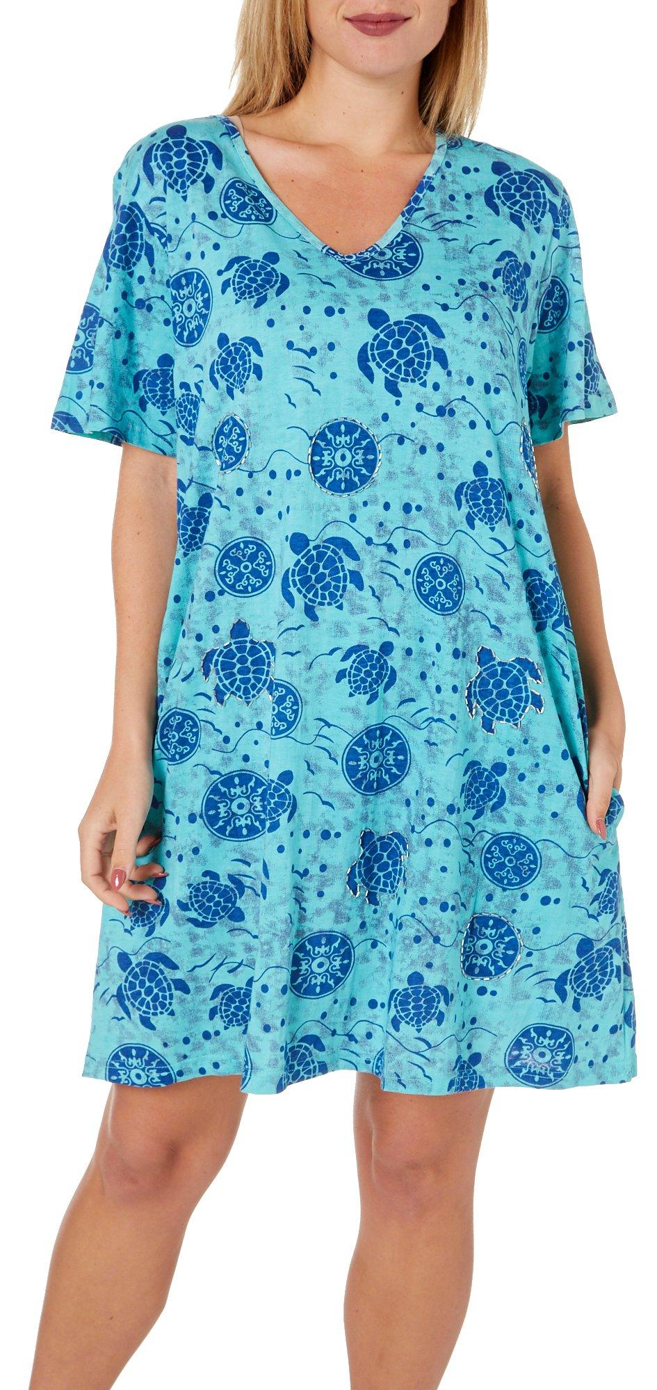 Coral Bay Womens Turtle Print Short 