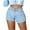 Blue, variant on Xixinqiwan Women's Summer High Waisted Stretchy Denim Shorts Casual Raw Hem Jean Shorts Trendy Outfits