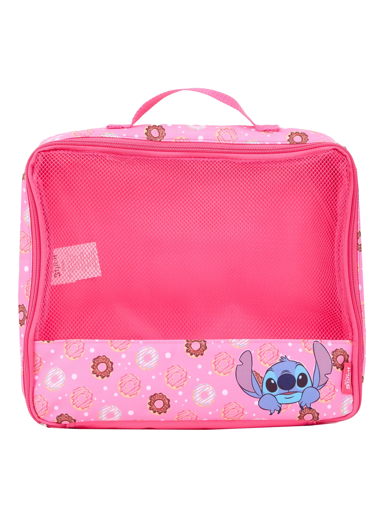 Disney Lilo & Stitch 7-Piece Kids Luggage Set, 14” Softside Rolling Suitcase with Backpack & Travel Accessories, Pink