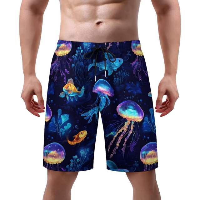 NICKSUN Men's Swim Trunks, Cute Print Quick Dry Summer Board Beach Shorts with Mesh Lining and Pockets